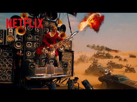 名シーン - 砂漠を大爆走するヘヴィメタルな改造車群 | マッドマックス 怒りのデス・ロード | Netflix Japan